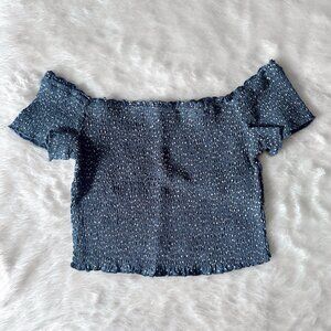 A&F Smocked Off-the-Shoulder Crop Top